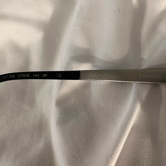 Chanel authentic tweed sunglasses black and silver. Comes with case. EUC - Picture 5 of 6